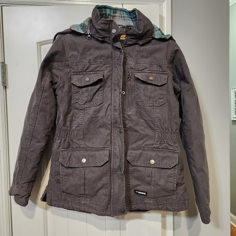 Berne Women's Jacket Regular LARGE Barn Coat GRAY / TITANIUM